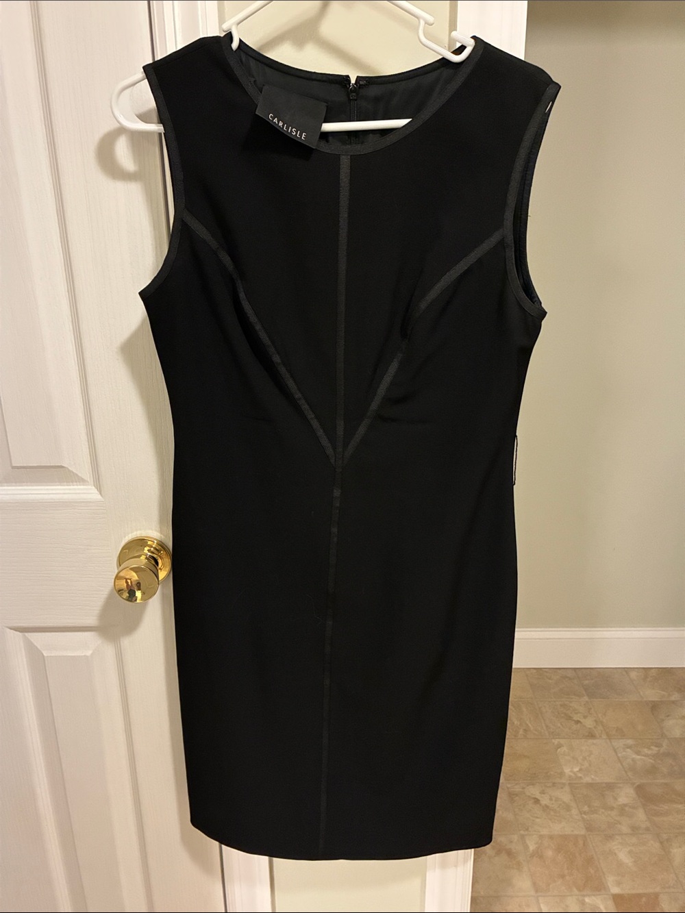 Carlisle Black Sleeveless Midi Sheath Dress